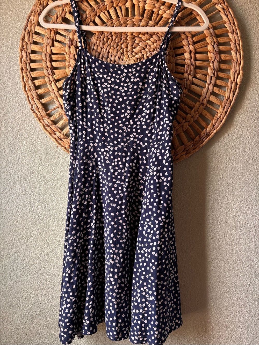 GAP Navy Slip Dress with White Floral Print